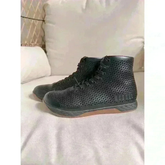 NOBULL Men's High-Top Leather Trainer Black Size 8 Gym Training CrossFit Shoes - Picture 1 of 6